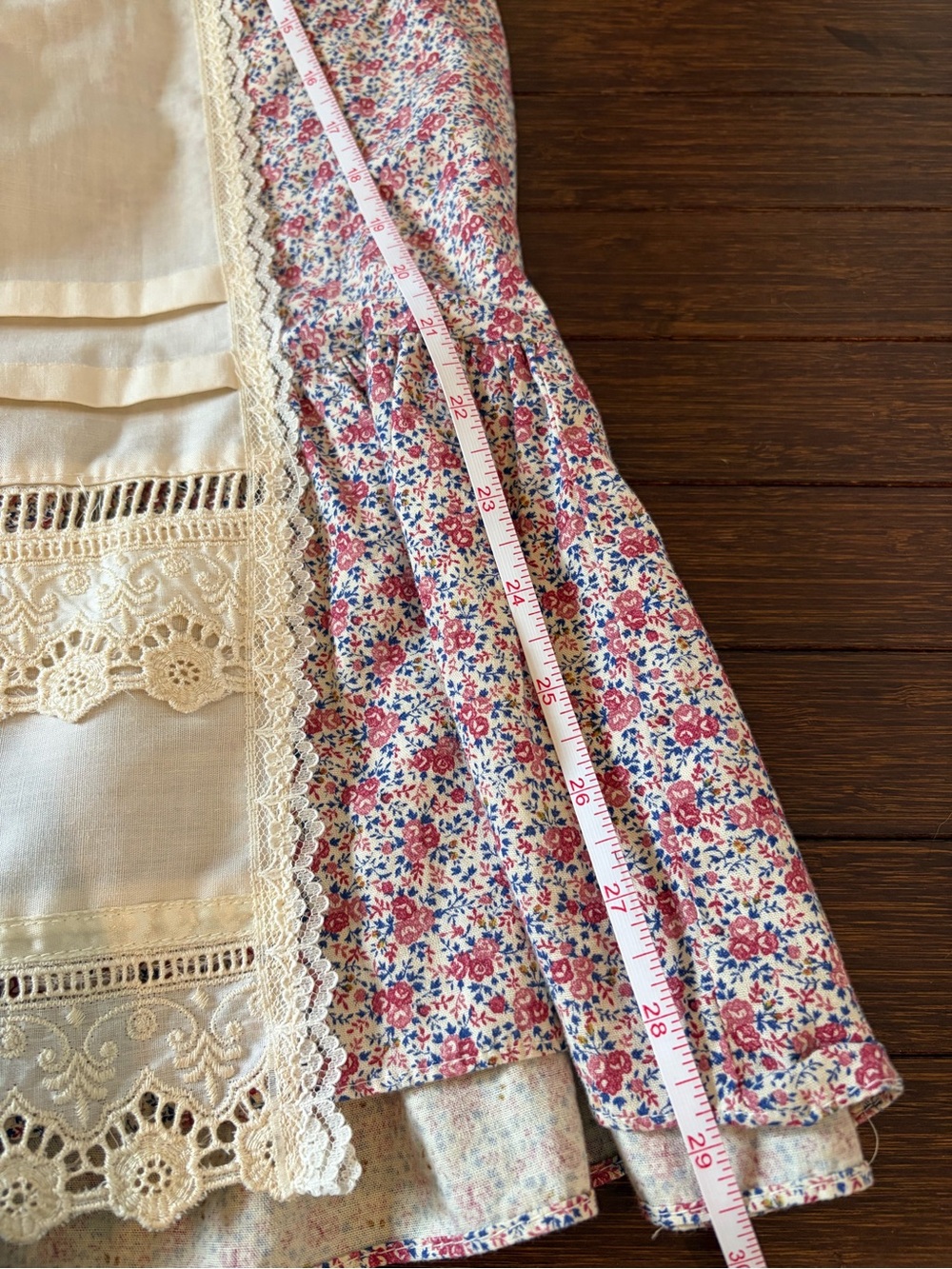Vintage Gunne Sax Jessica McClintock Prairie Floral Skirt With Detachable Apron - Picture 11 of 11